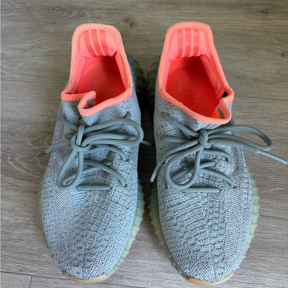 Adidas Gray and Orange Knit Sneakers